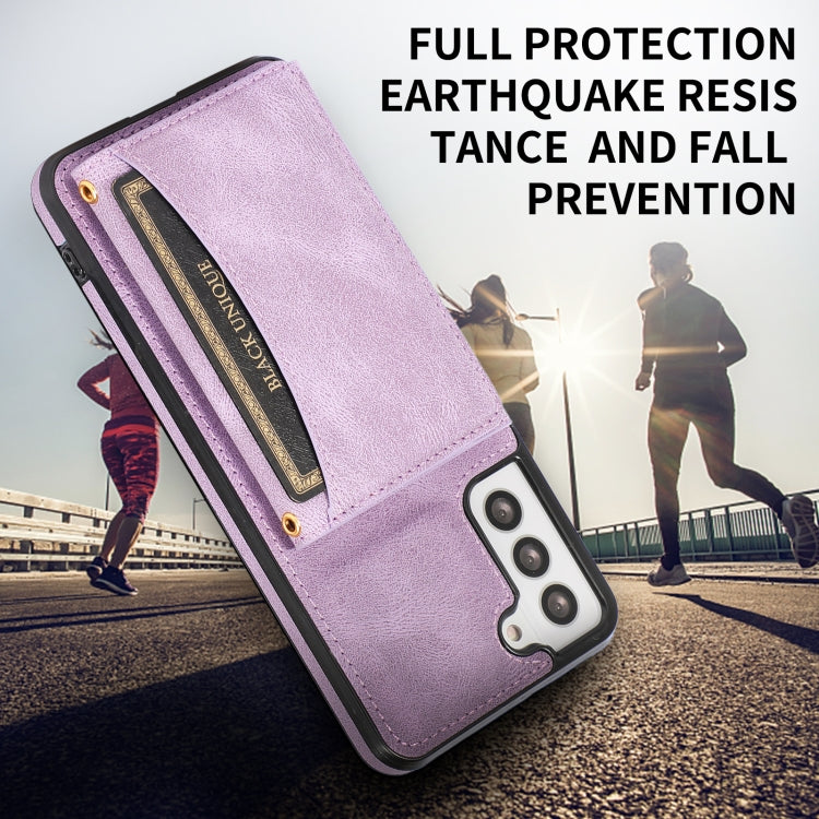 For Samsung Galaxy S21+ Three-fold Leather Phone Case with Card Slot & Wallet & Holder