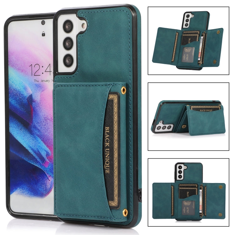 For Samsung Galaxy S21+ Three-fold Leather Phone Case with Card Slot & Wallet & Holder