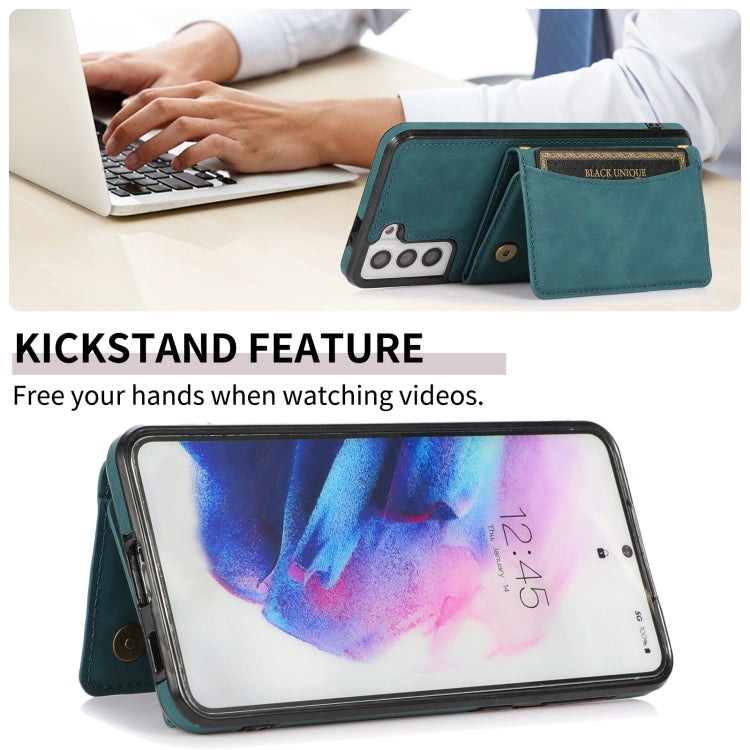 For Samsung Galaxy S21+ Three-fold Leather Phone Case with Card Slot & Wallet & Holder