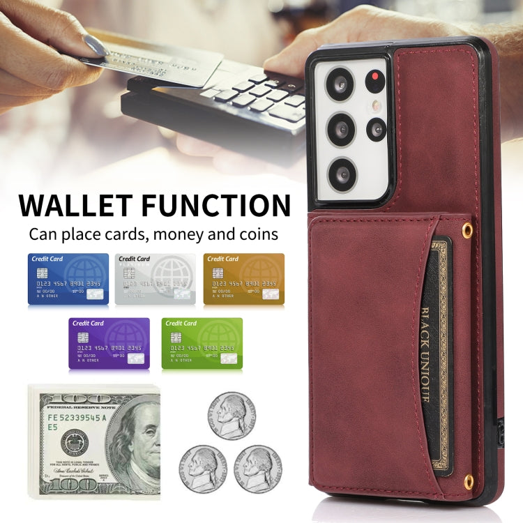 For Samsung Galaxy S21 Ultra Three-fold Leather Phone Case with Card Slot & Wallet & Holder