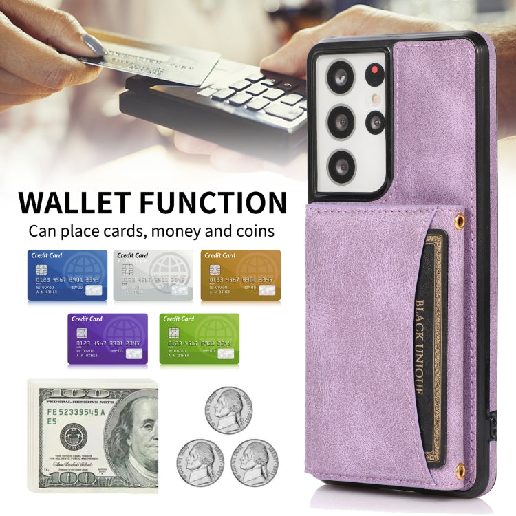 For Samsung Galaxy S21 Ultra Three-fold Leather Phone Case with Card Slot & Wallet & Holder