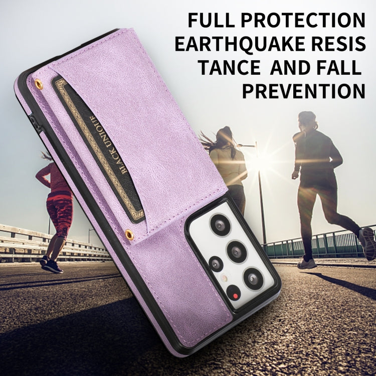 For Samsung Galaxy S21 Ultra Three-fold Leather Phone Case with Card Slot & Wallet & Holder