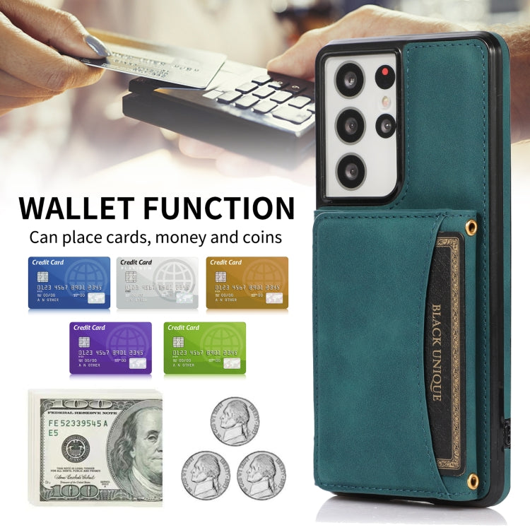 For Samsung Galaxy S21 Ultra Three-fold Leather Phone Case with Card Slot & Wallet & Holder