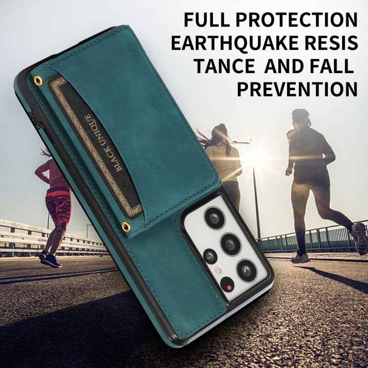 For Samsung Galaxy S21 Ultra Three-fold Leather Phone Case with Card Slot & Wallet & Holder