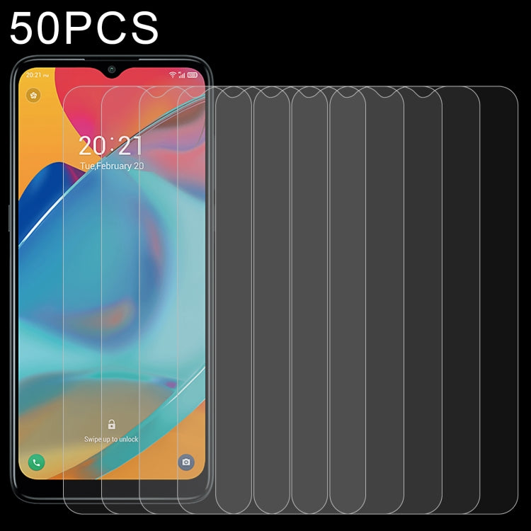 50 PCS 0.26mm 9H 2.5D Tempered Glass Film For Alcatel 3L 2021