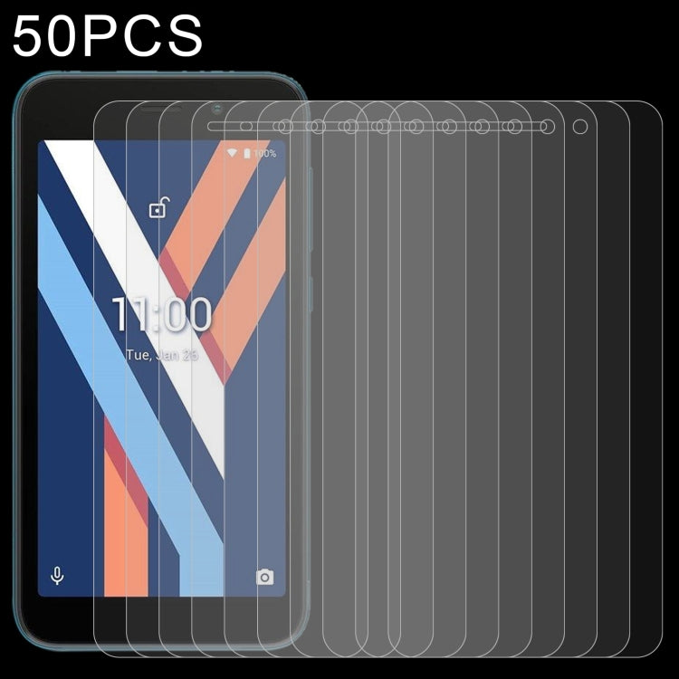 50 PCS 0.26mm 9H 2.5D Tempered Glass Film For Wiko Y52