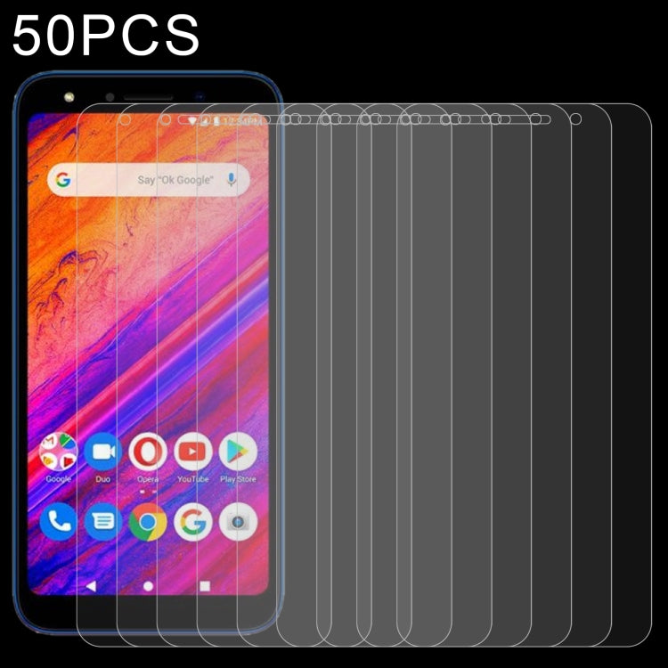 50 PCS 0.26mm 9H 2.5D Tempered Glass Film For BLU G6
