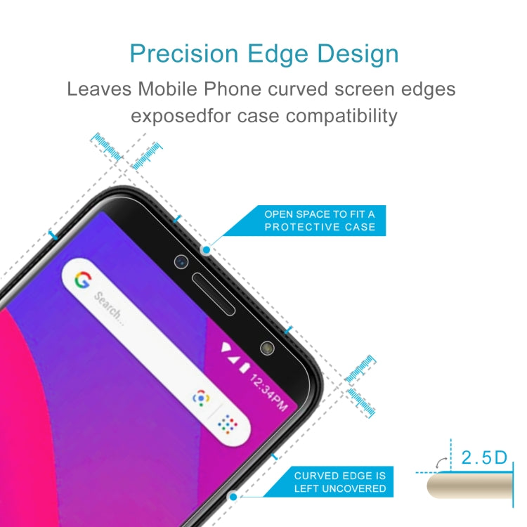 50 PCS 0.26mm 9H 2.5D Tempered Glass Film For BLU C6 2019