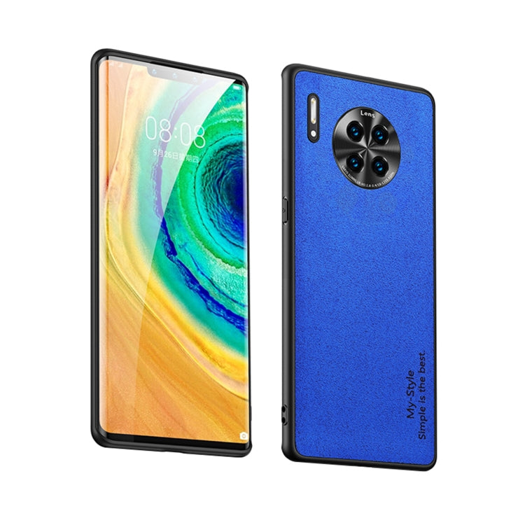 For Huawei Mate 30 Suede Leather Phone Case(Blue)