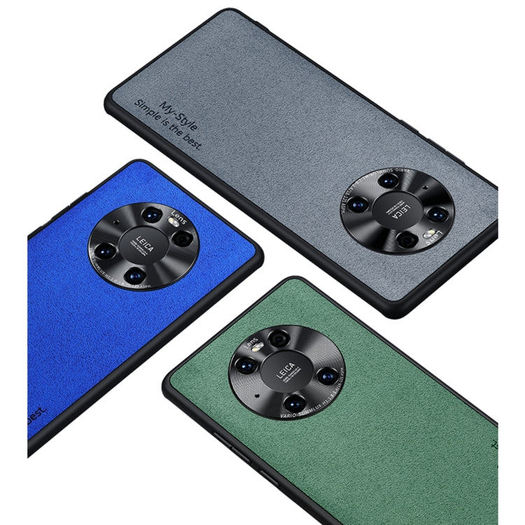 For Huawei Mate 30 Suede Leather Phone Case(Blue)