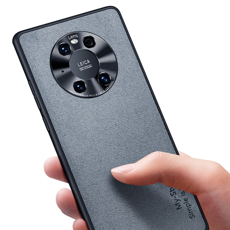 For Huawei Mate 40 Pro Suede Leather Phone Case(Blue)