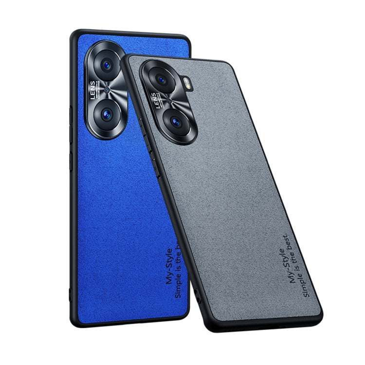 For Honor 50 Pro Suede Leather Phone Case(Grey)