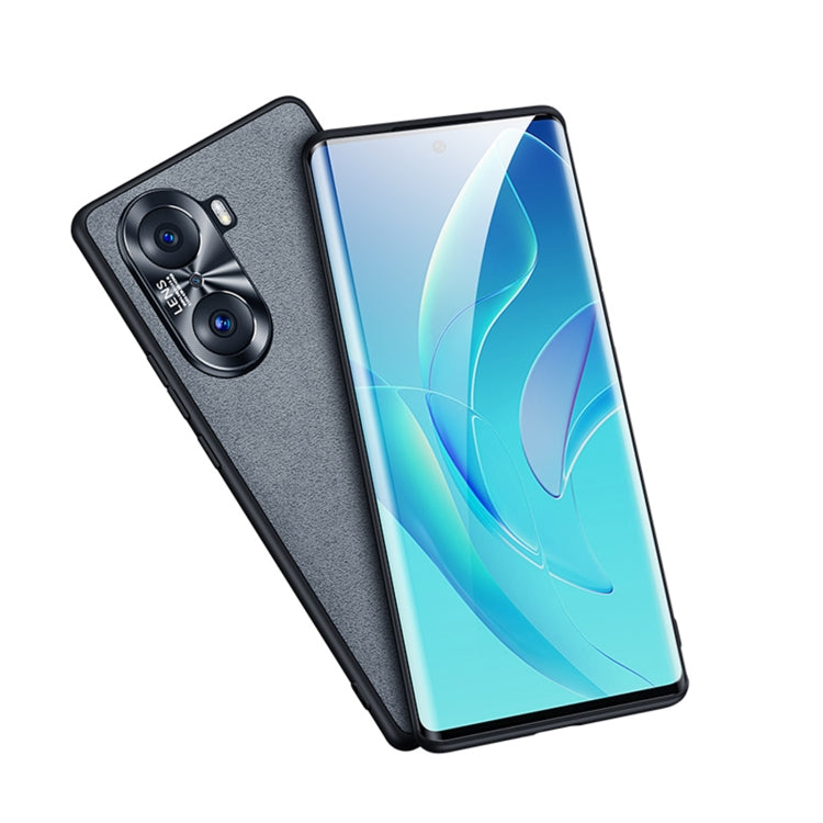For Honor 50 Pro Suede Leather Phone Case(Grey)