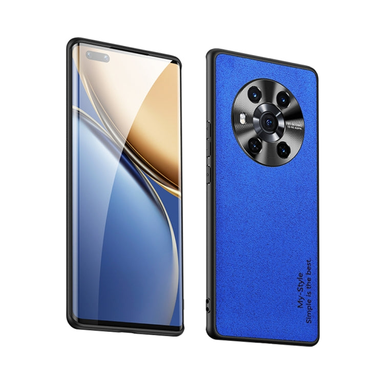 For Honor Magic3 Suede Leather Phone Case(Blue)