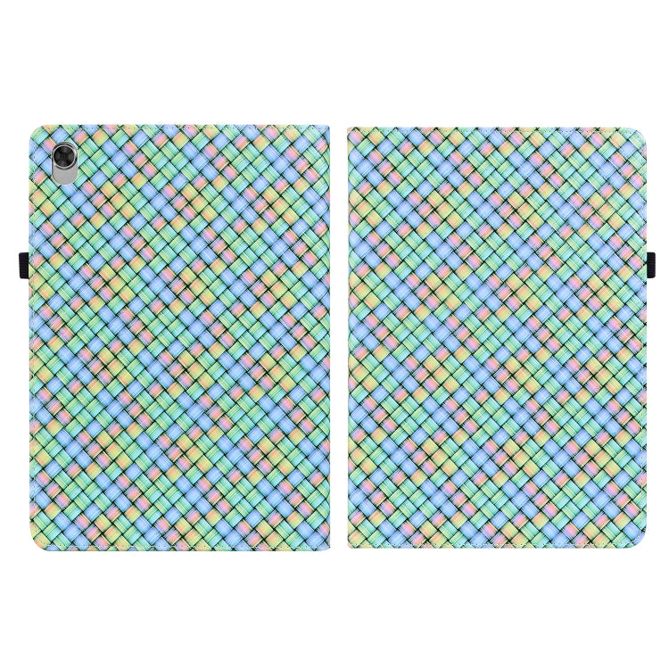 For Lenovo M10 Plus 10.3 inch TB-X606F Color Weave Leather Tablet Case with Holder