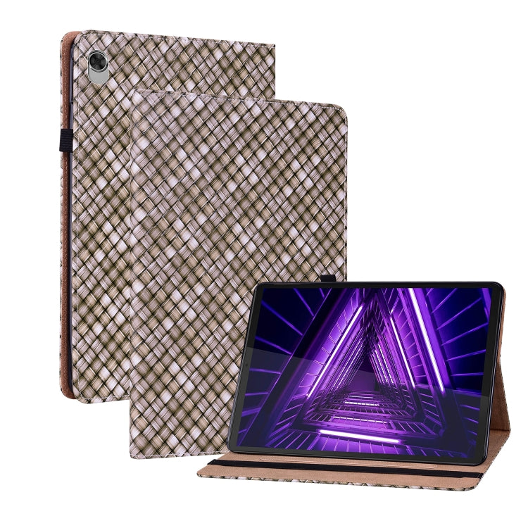 For Lenovo M10 Plus 10.3 inch TB-X606F Color Weave Leather Tablet Case with Holder