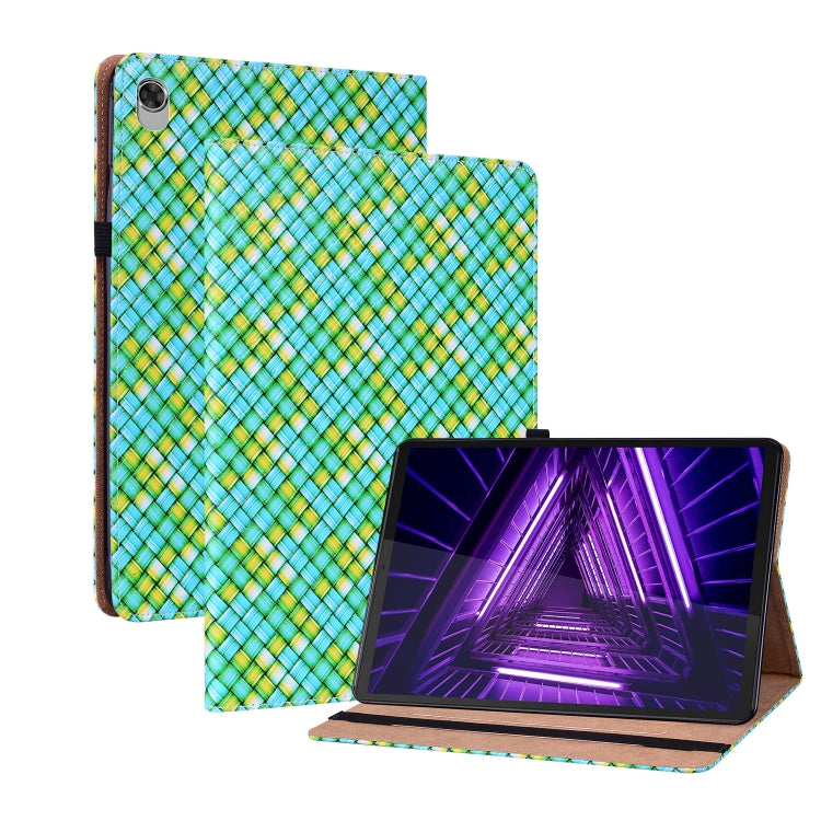 For Lenovo M10 Plus 10.3 inch TB-X606F Color Weave Leather Tablet Case with Holder