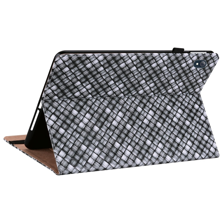 For Lenovo Tab K10 Color Weave Leather Tablet Case with Holder