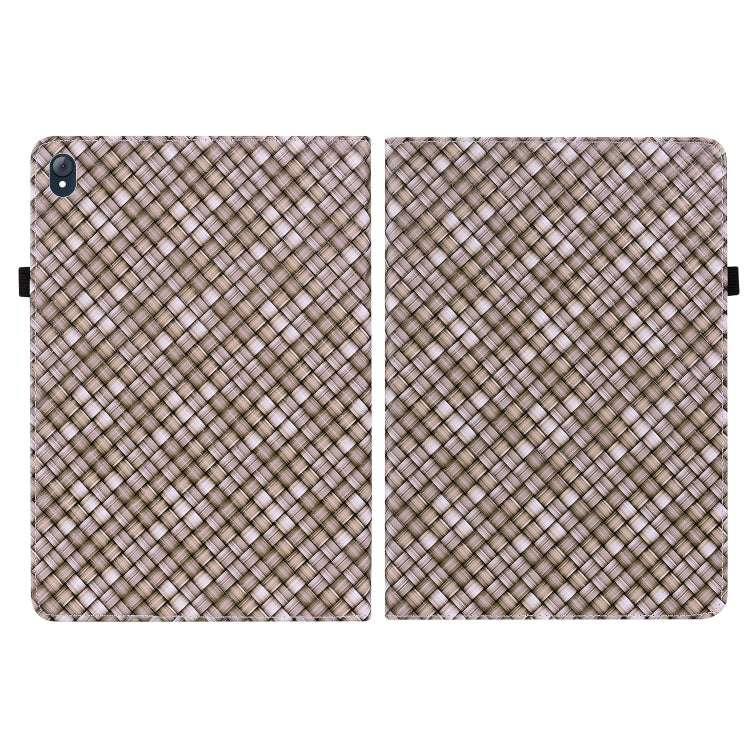 For Lenovo Tab K10 Color Weave Leather Tablet Case with Holder