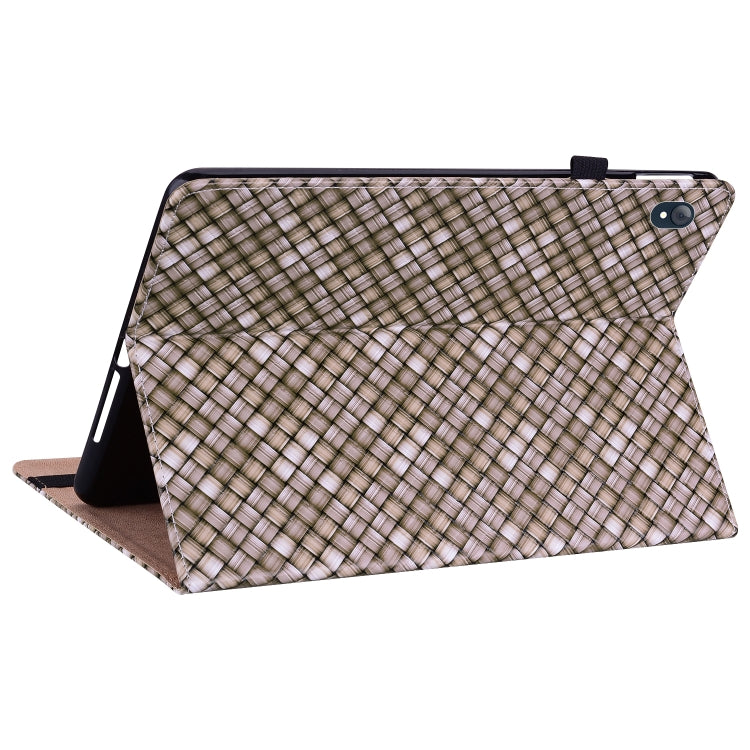 For Lenovo Tab K10 Color Weave Leather Tablet Case with Holder