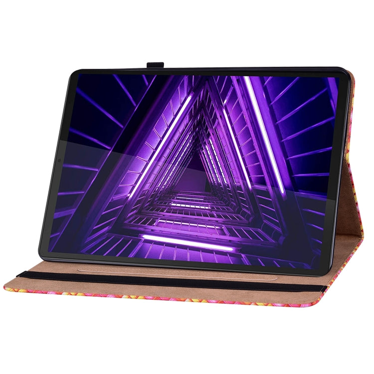 For Lenovo Tab K10 Color Weave Leather Tablet Case with Holder