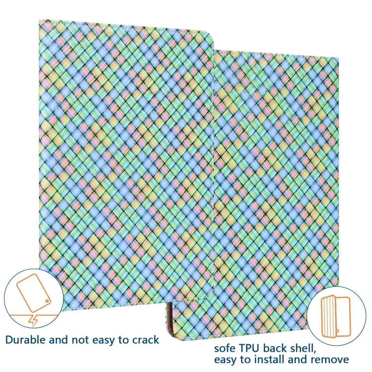 For Lenovo Tab P11 TB-J606F Color Weave Leather Tablet Case with Holder