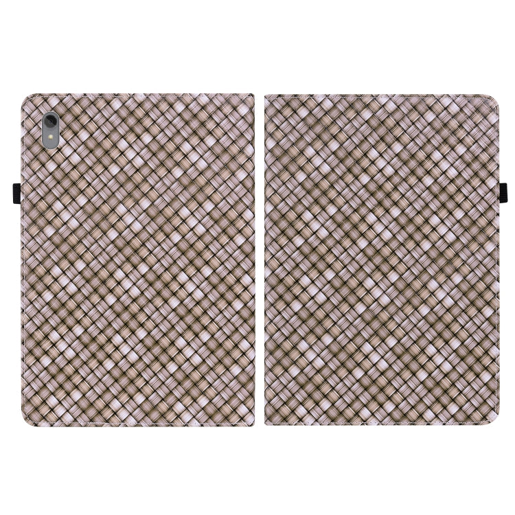 For Lenovo Tab P11 TB-J606F Color Weave Leather Tablet Case with Holder
