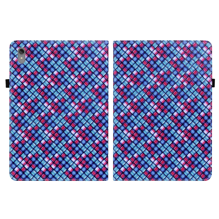 For Lenovo Tab P11 TB-J606F Color Weave Leather Tablet Case with Holder