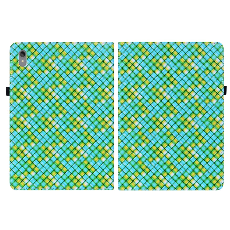 For Lenovo Tab P11 TB-J606F Color Weave Leather Tablet Case with Holder
