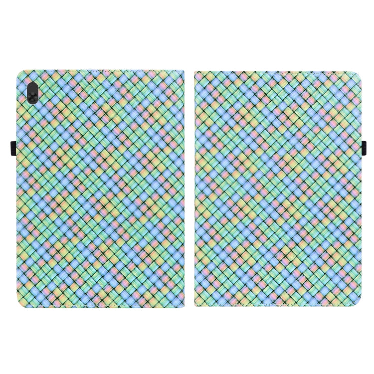 For Lenovo Tab  M10 TB-X605L Color Weave Leather Tablet Case with Holder