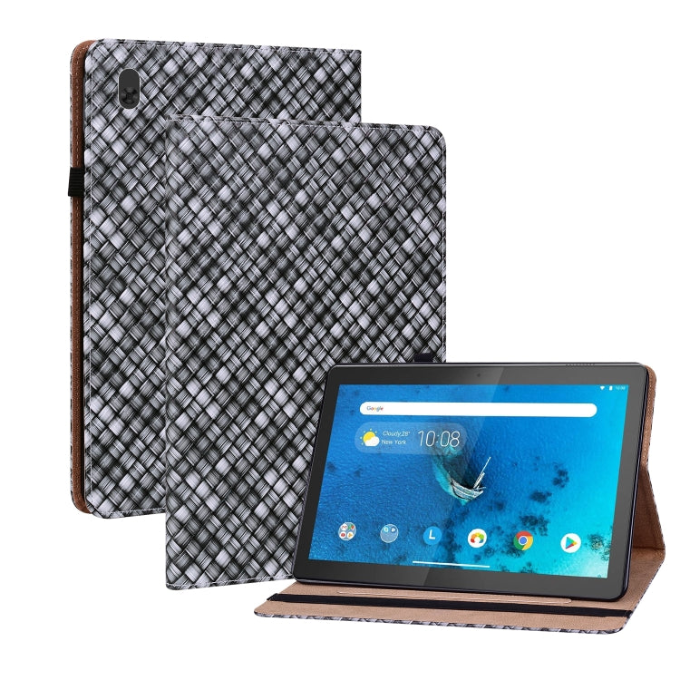 For Lenovo Tab  M10 TB-X605L Color Weave Leather Tablet Case with Holder