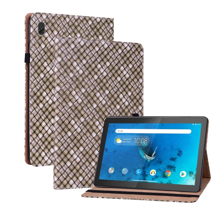 For Lenovo Tab  M10 TB-X605L Color Weave Leather Tablet Case with Holder