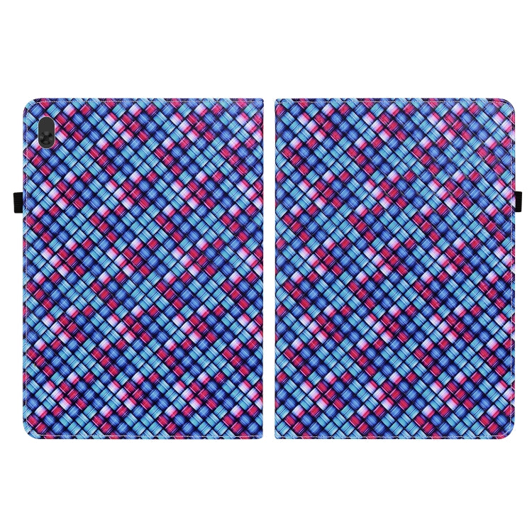 For Lenovo Tab  M10 TB-X605L Color Weave Leather Tablet Case with Holder
