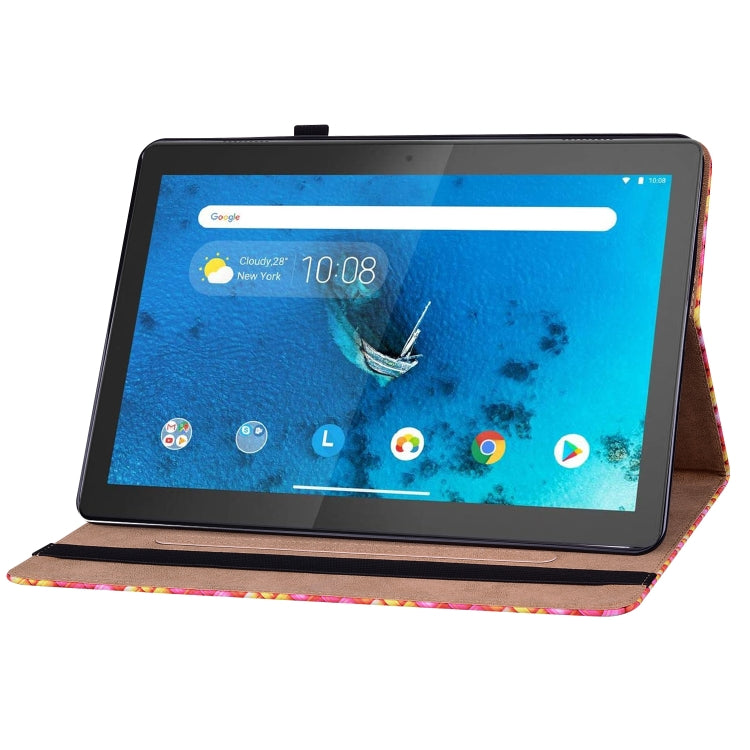 For Lenovo Tab  M10 TB-X605L Color Weave Leather Tablet Case with Holder
