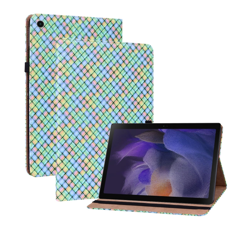 For Samsung Galaxy Tab A8 10.5 2021 Color Weave Leather Tablet Case with Holder