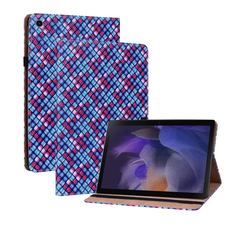 For Samsung Galaxy Tab A8 10.5 2021 Color Weave Leather Tablet Case with Holder