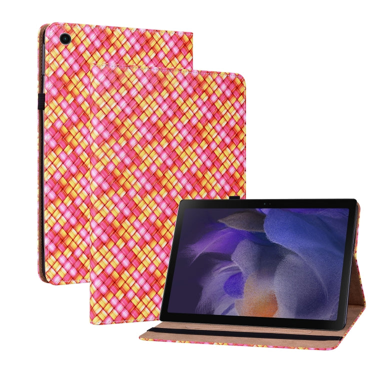 For Samsung Galaxy Tab A8 10.5 2021 Color Weave Leather Tablet Case with Holder
