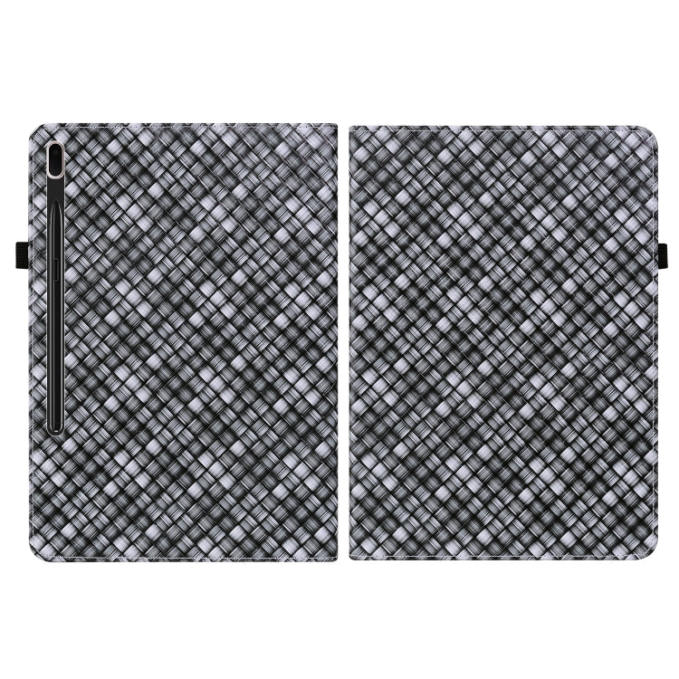 For Samsung Galaxy Tab S7 Plus T970 / S7 FE T730 Color Weave Leather Tablet Case with Holder