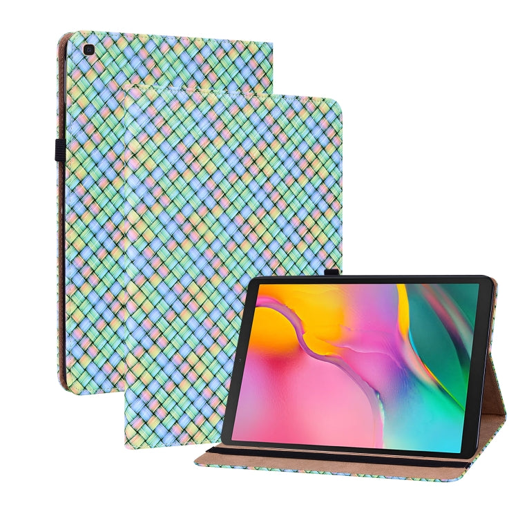 For Samsung Galaxy Tab A 10.1 2019 T510 Color Weave Leather Tablet Case with Holder