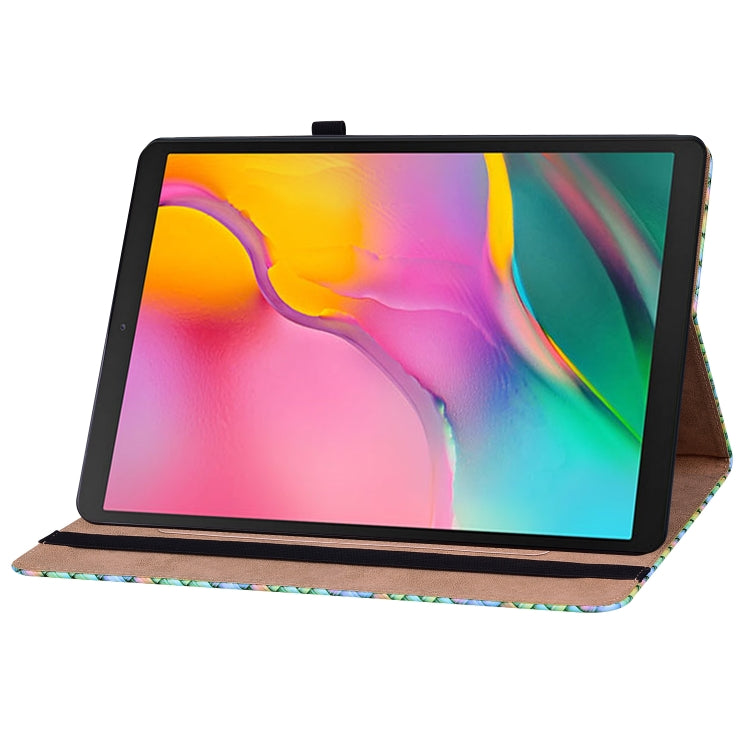 For Samsung Galaxy Tab A 10.1 2019 T510 Color Weave Leather Tablet Case with Holder