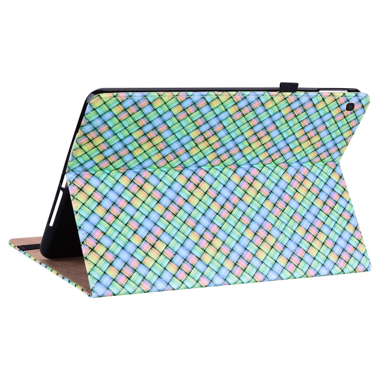 For Samsung Galaxy Tab A 10.1 2019 T510 Color Weave Leather Tablet Case with Holder