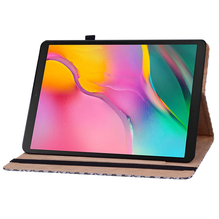 For Samsung Galaxy Tab A 10.1 2019 T510 Color Weave Leather Tablet Case with Holder
