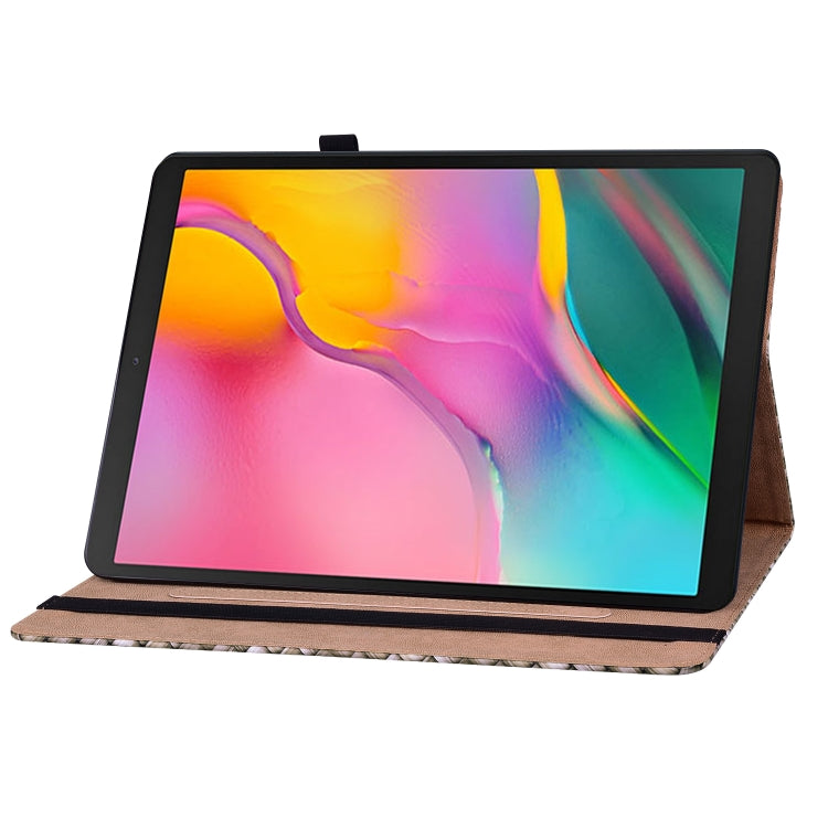 For Samsung Galaxy Tab A 10.1 2019 T510 Color Weave Leather Tablet Case with Holder