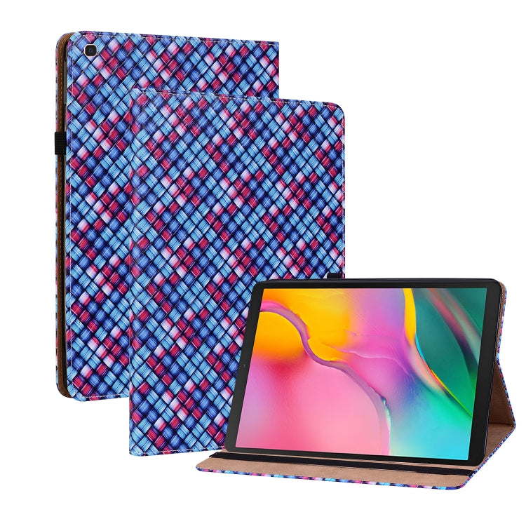 For Samsung Galaxy Tab A 10.1 2019 T510 Color Weave Leather Tablet Case with Holder