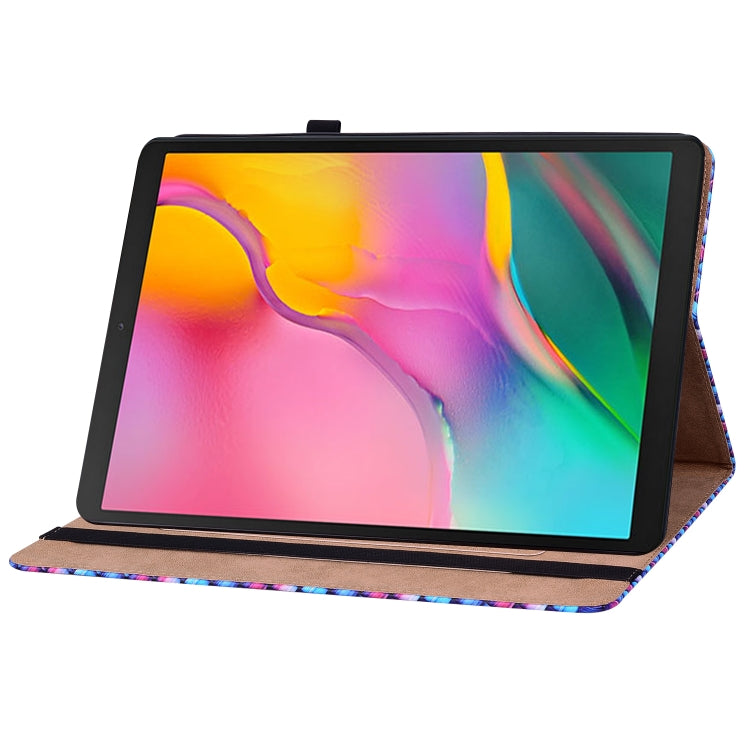 For Samsung Galaxy Tab A 10.1 2019 T510 Color Weave Leather Tablet Case with Holder