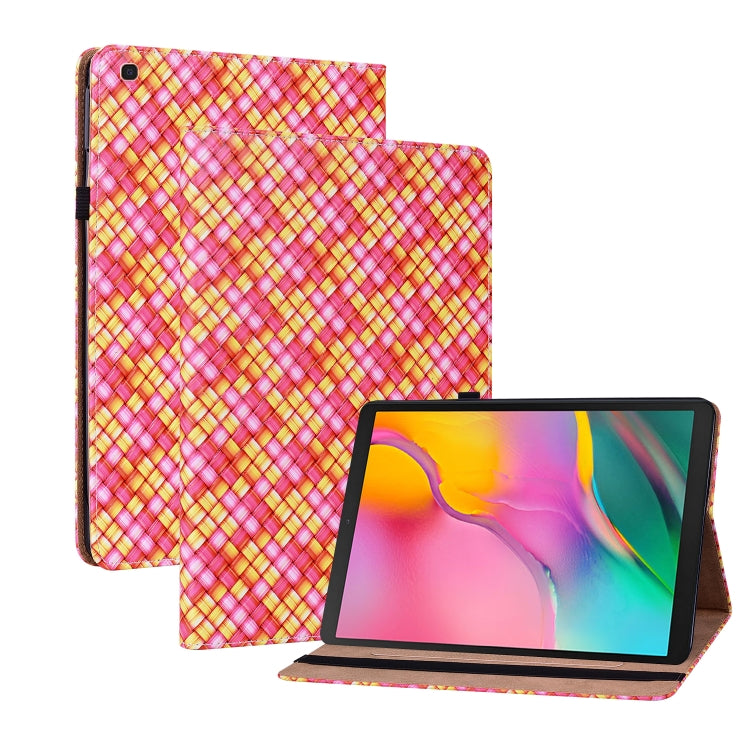 For Samsung Galaxy Tab A 10.1 2019 T510 Color Weave Leather Tablet Case with Holder
