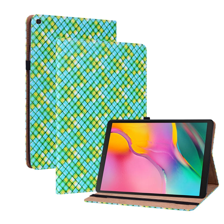 For Samsung Galaxy Tab A 10.1 2019 T510 Color Weave Leather Tablet Case with Holder
