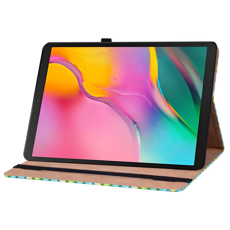 For Samsung Galaxy Tab A 10.1 2019 T510 Color Weave Leather Tablet Case with Holder
