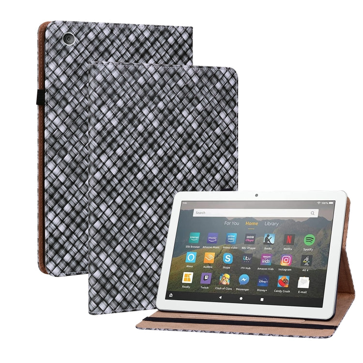 For Amazon Kindle Fire HD8 Color Weave Leather Tablet Case with Holder