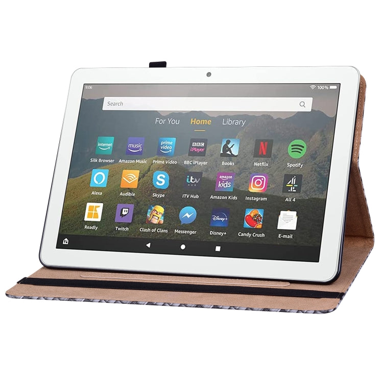 For Amazon Kindle Fire HD8 Color Weave Leather Tablet Case with Holder